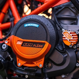 Protezione carter frizione KTM 690 SM Project CNC alluminio (Arancio)